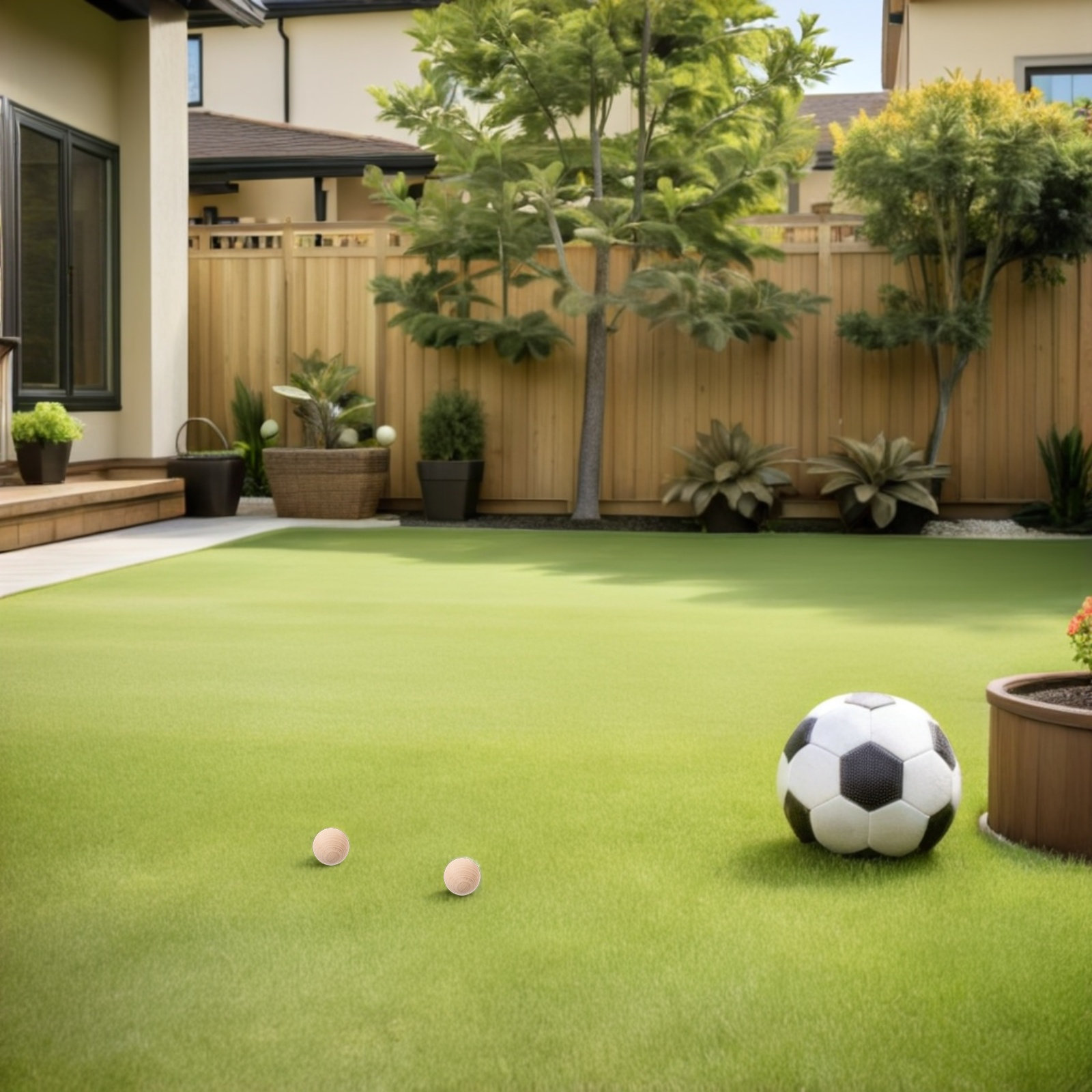 Croquet Set Lawn - 4Pcs 천연 나무 크로켓 공 3.5cm