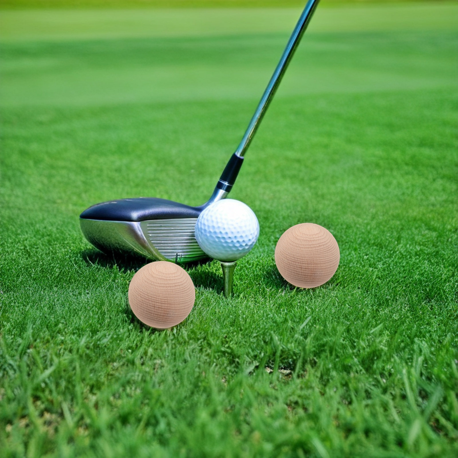 Croquet Set Lawn - 6개의 너도밤나무 크로켓 공, 미완성 잔디밭