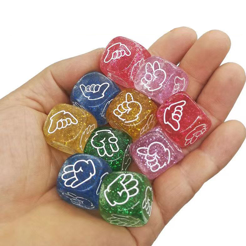 Party Games Juegos De Mesa - 10PCS 반짝이 주사위 6 양면 20MM