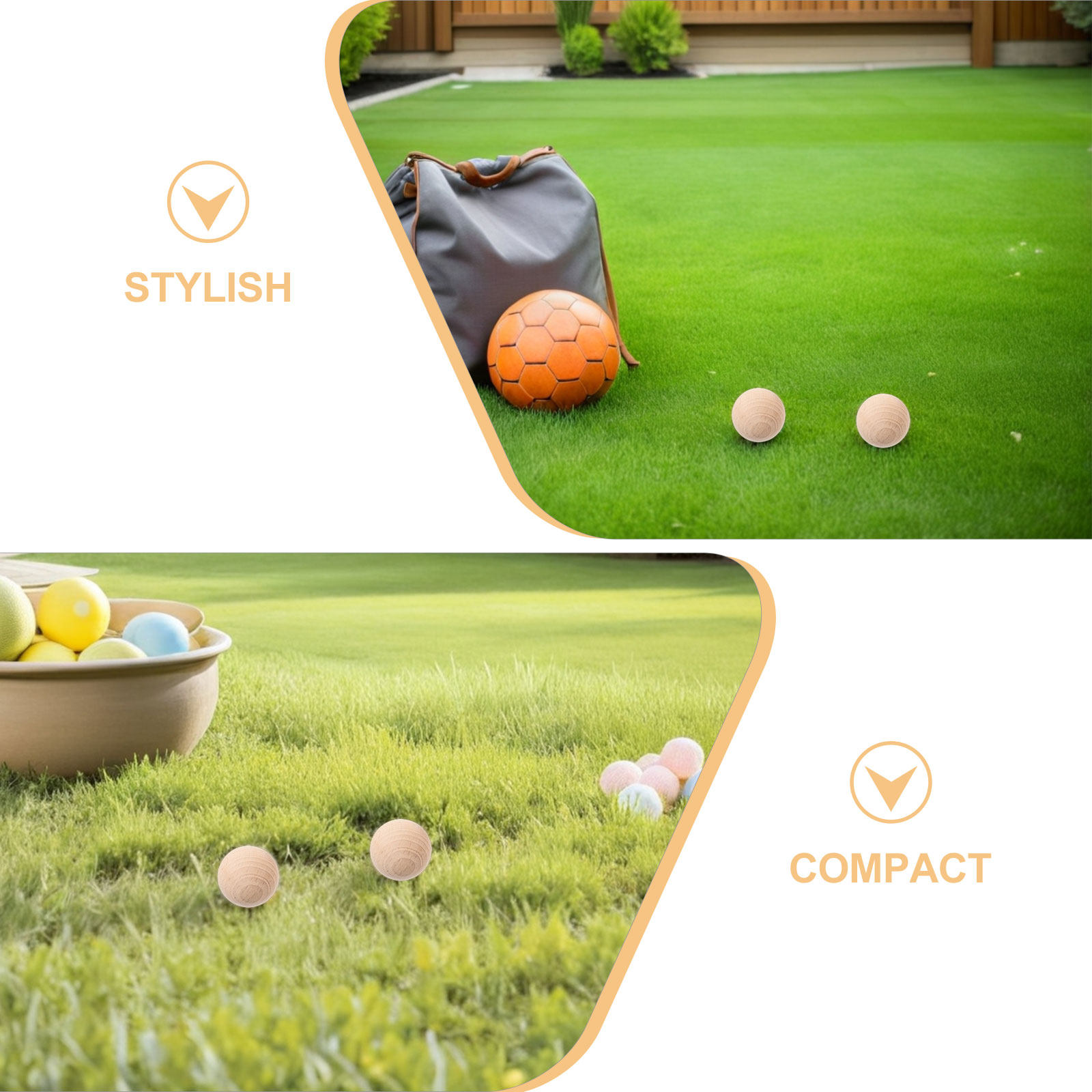 4Pcs 천연 나무 크로켓 공 3.5cm 나무 잔디밭  - Croquet Set Lawn 리뷰 및 가격