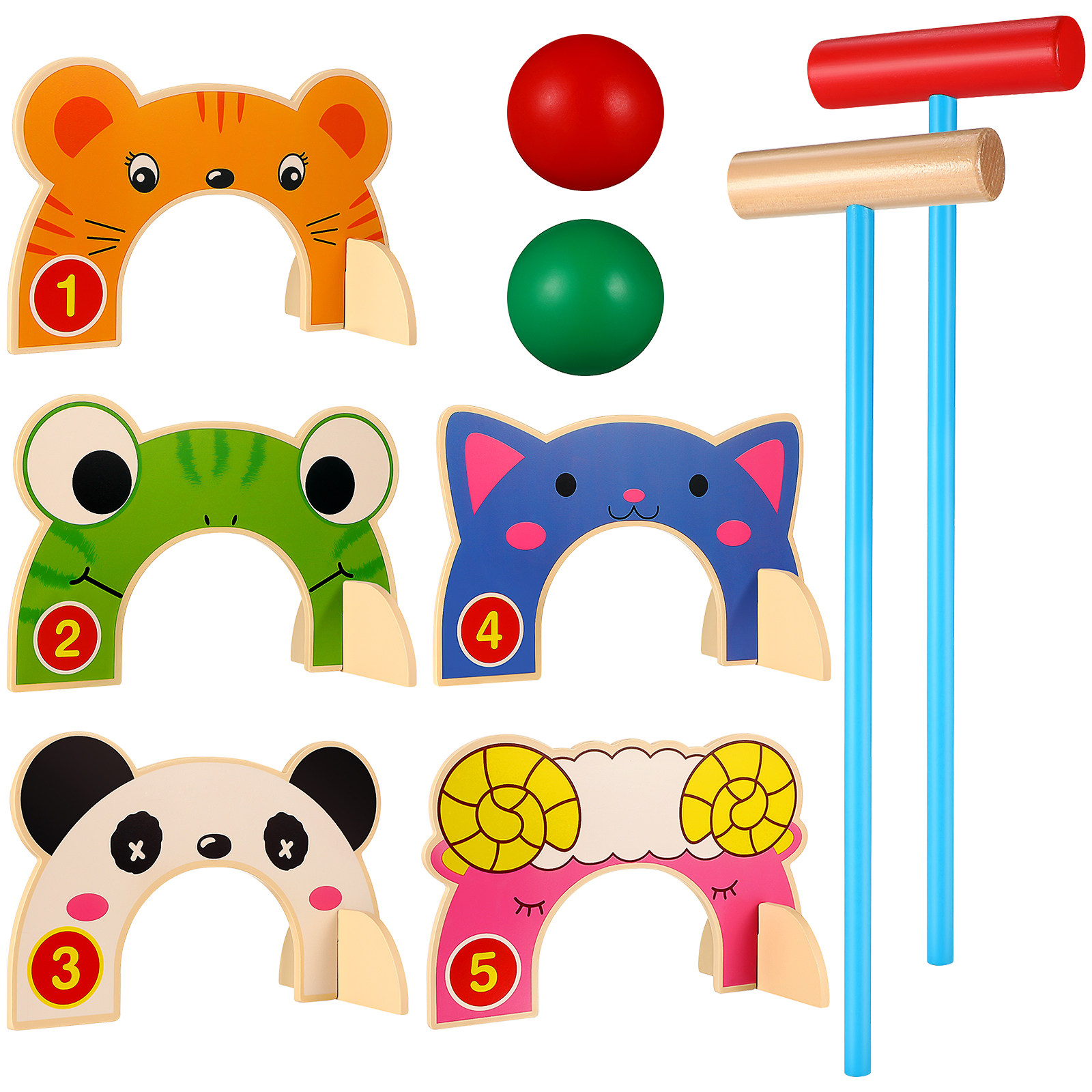 만화 동물 크로켓 세트 재미있는 나무 크로켓 골대 교육 - Croquet Set Lawn 리뷰 및 가격